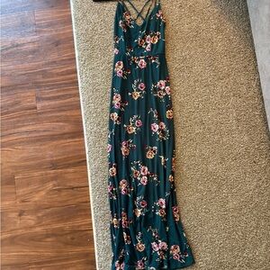 Nine Britton Teal Floral Maxi Dress